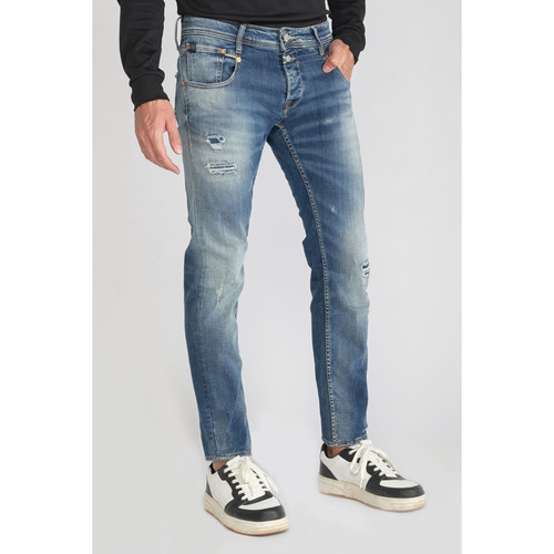 Jeans regular, droit 800/12, longueur 33 bleu en coton Ezra Le Temps des Cerises LES ESSENTIELS HOMME