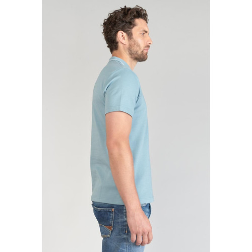 Polo Aron bleu-gris en coton T-shirt / Polo homme