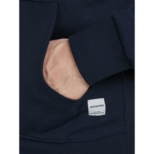 Sweat à capuche zippé Regular Fit Manches longues Bleu Marine en coton Van Vêtement de sport homme