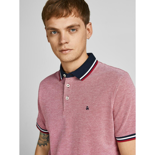 Polo Slim Fit Polo Manches courtes Rouge en coton Todd T-shirt / Polo homme