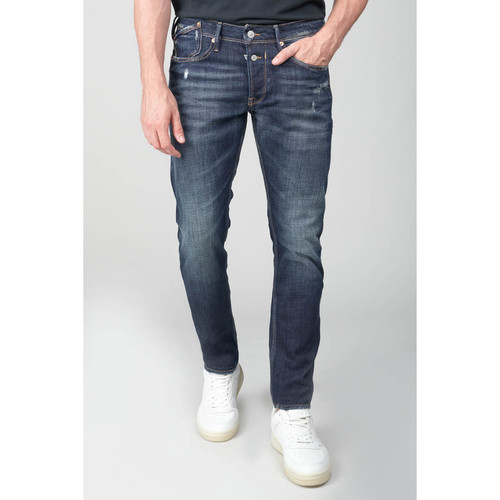 Jeans ajusté 600/17, longueur 34 bleu en coton Cole Le Temps des Cerises LES ESSENTIELS HOMME
