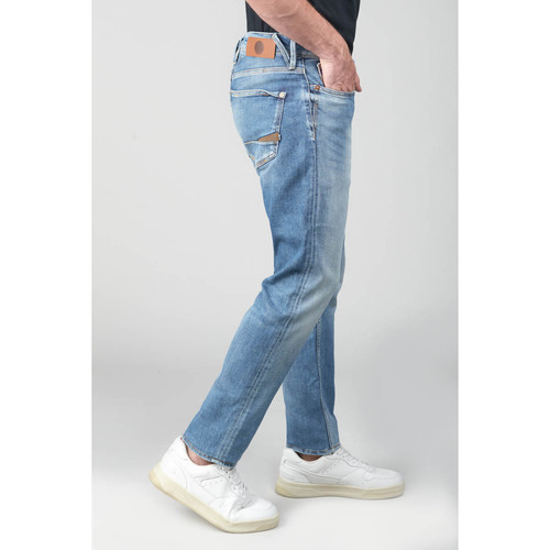 Jeans ajusté 600/17, longueur 34 bleu en coton Ilan Le Temps des Cerises LES ESSENTIELS HOMME
