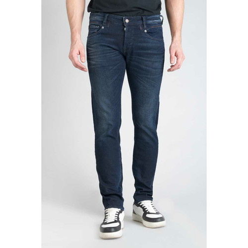 Jeans ajusté stretch 700/11, longueur 34 bleu en coton Mason Le Temps des Cerises