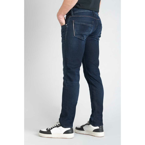 Jeans ajusté stretch 700/11, longueur 34 bleu en coton Mason Le Temps des Cerises LES ESSENTIELS HOMME