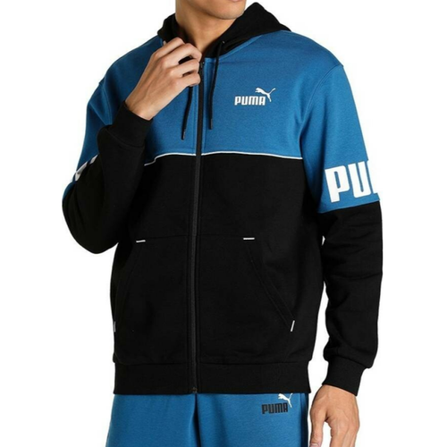 Sweatshirt garcon en coton bicolore PWR CLB bleu Puma LES ESSENTIELS ENFANTS