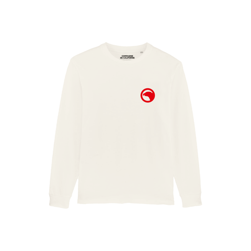 Compagnie de Californie - Tee-shirt longues manches LA Eagle blanc en coton - T-shirt / Polo homme
