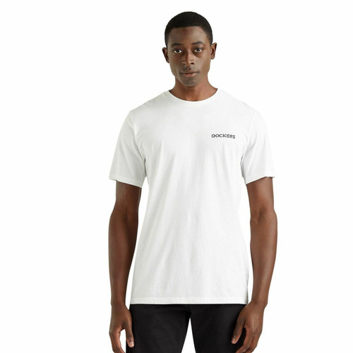 Dockers - Tee-shirt manches courtes en coton blanc - t shirts blancs homme