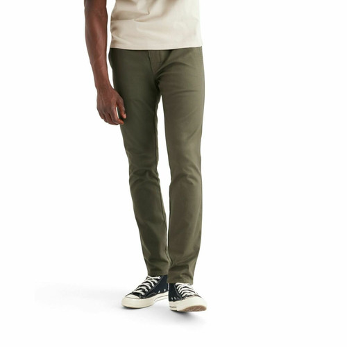 Dockers - Pantalon chino skinny Original vert olive en coton - La Mode Homme Dockers