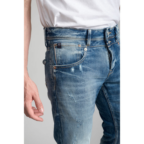 Jeans ajusté stretch Beny 700/11, longueur 34 bleu en coton Le Temps des Cerises