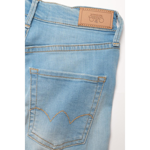 Jeans  power skinny taille haute, longueur 34 bleu clair Le Temps des Cerises