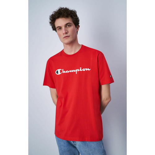 Champion - Tee-shirt rouge manches courtes col rond pour homme  - T-shirt / Polo homme