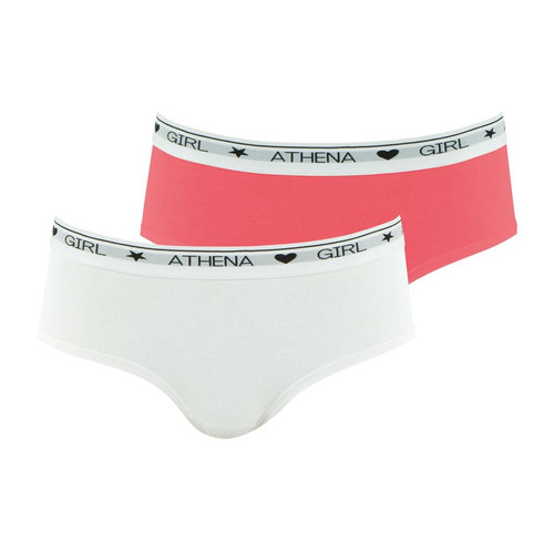 Athéna - Lot de 2 boxers fille Coton Ultra Doux Girl by - Athena pour filles