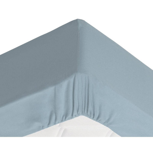 Becquet - Drap-housse Grands Bonnets 32 cm bleu en flanelle - Linge de lit flanelle