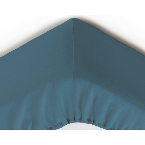 Drap-housse Grands Bonnets 32 cm bleu foncé en lin Becquet Linge de maison