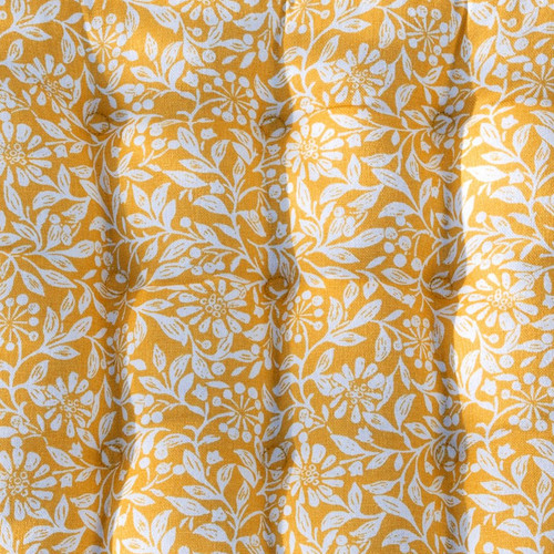 Galette de chaise motifs fleurettes jaune FLORA  Galette de chaise