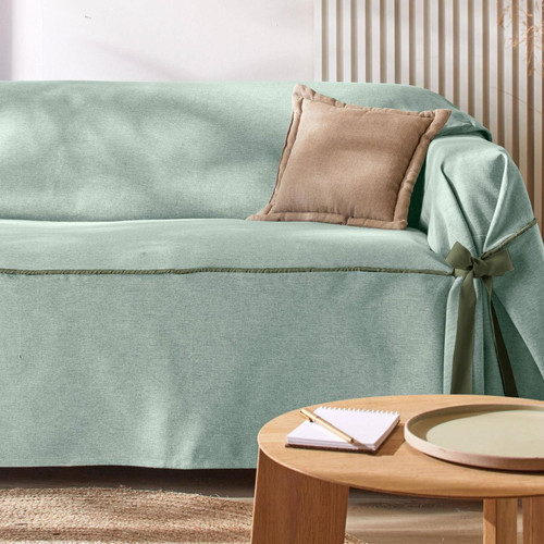 Becquet - Housse de canapé vert jade - Jetés de lit ou de canapé