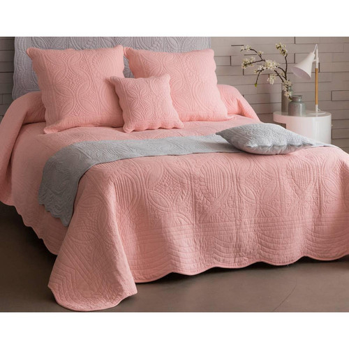 Becquet - Housse d'oreiller BAILLARGUES rose clair en coton - Coussins Design
