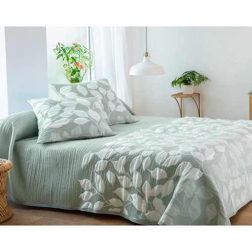 Becquet - Jeté de lit  PADOVA vert amande en polyester - Couvre lits jetes de lit imprime