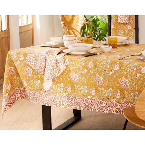 Lot de 4 serviettes de table  NAPINDIA multicolore en coton Becquet Linge de maison