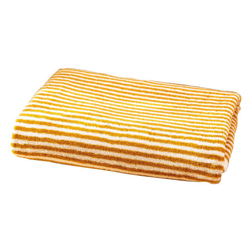 Serviette de bain CHARLIE jaune ocre en coton Becquet Linge de maison