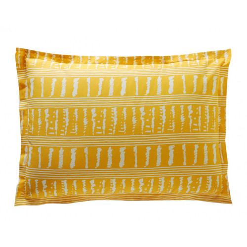 Becquet - Taie d'oreiller jaune en coton  - Taies d oreillers traversins jaune