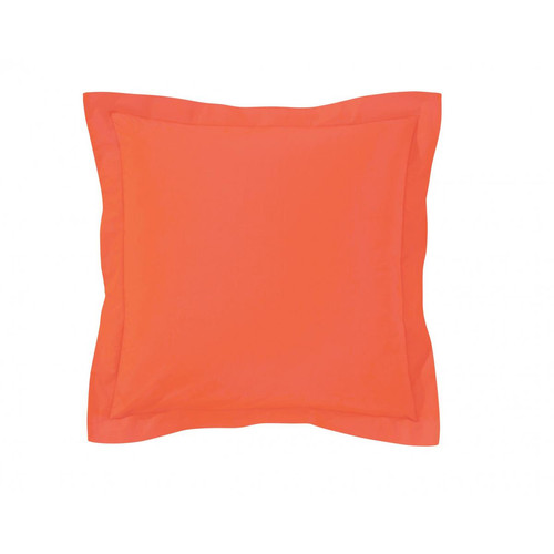 Taie d'oreiller PERCALE orange en percale de coton Becquet Linge de maison