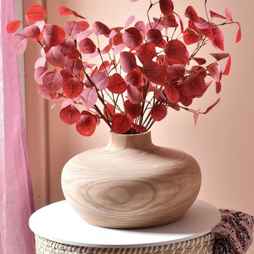 Vase artisanal en bois décoratif Beige Becquet Meuble & Déco