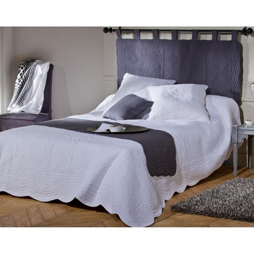 Becquet - Boutis ou couvre lit uni coton Becquet - Blanc - Couvre lits jetes de lit blanc
