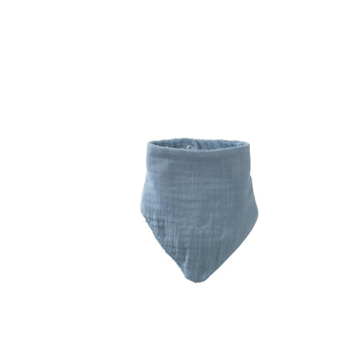 Becquet - Bavoir 33x19 en Gaze de coton Bleu  - Vêtement bébé enfant