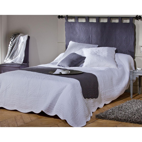 Becquet - Tête de lit en boutis uni coton Becquet - Blanc - Promo Meuble Et Déco Design