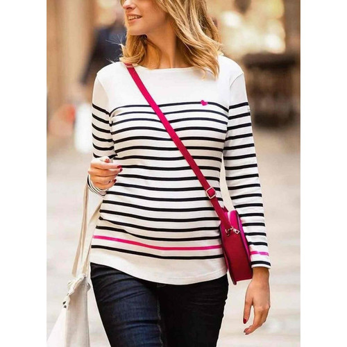 Cache Coeur - T-shirt de grossesse marinière manches longues - Lingerie de maternité