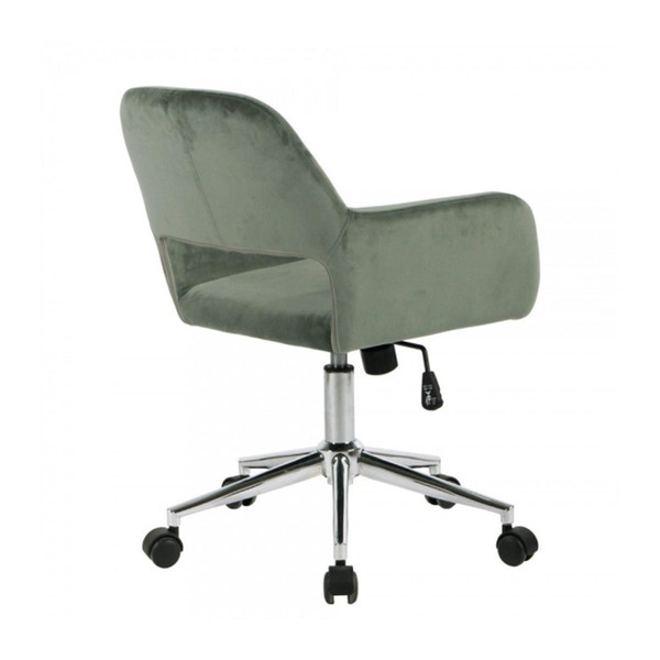 Chaise de bureau ajustable Ross en velours Vert Calicosy