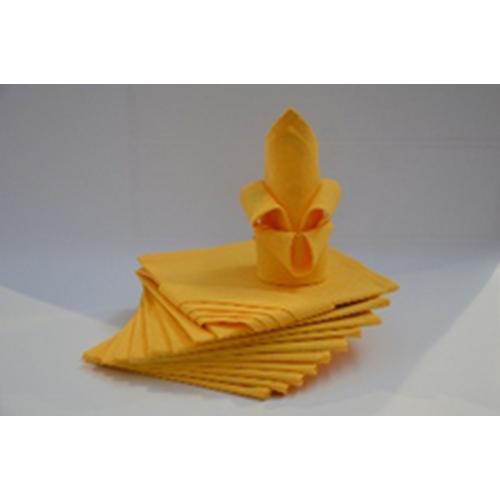 Lot de 12 serviettes de table carré en coton jaune Calitex Linge de maison