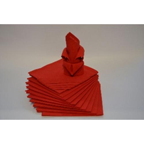 Calitex - Lot de 12 serviettes de table rouge rubis - Serviette de table