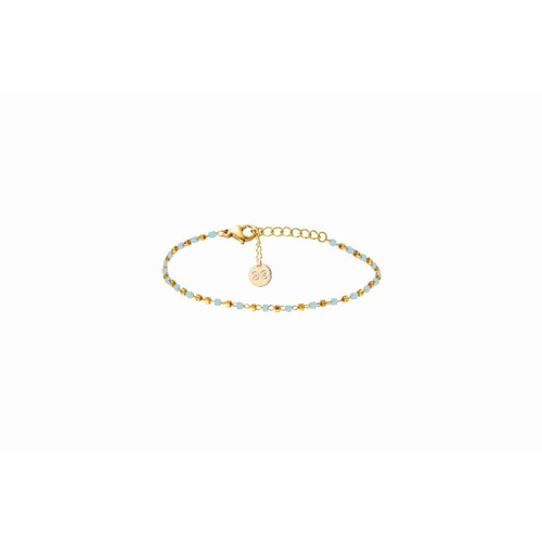Bracelet Naturelle Acier Doré 1 Rang Et Perles Miyuki Turquoises Doré Clyda Bijoux Mode femme