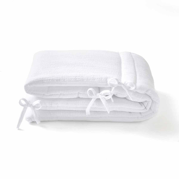 Tour de lit en gaze de coton BLANC Blanc Cocoeko Meuble & Déco