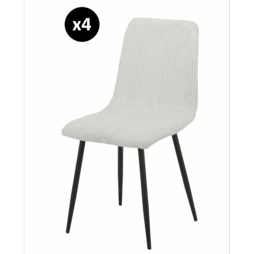 3S. x Home - Lot de 4 Chaises Bobby Beige - Chaise Et Tabouret Et Banc Design