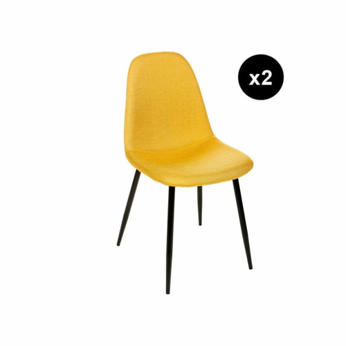 3S. x Home - Lot de 2 chaises scandi jaunes - Sélection meuble & déco Scandinave