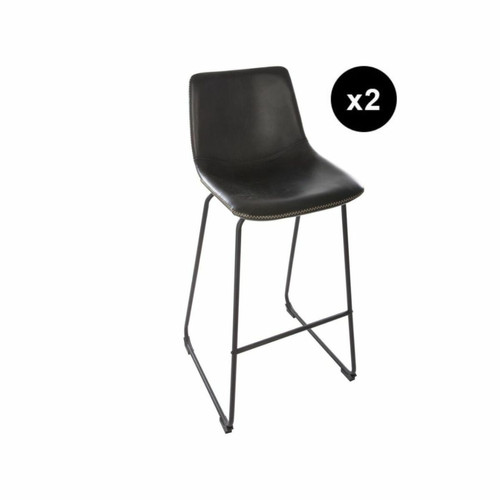 3S. x Home - lot de 2 Tabouret de bar noir - Chaise Et Tabouret Et Banc Design