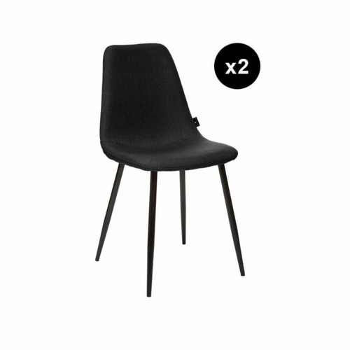 3S. x Home - Lot de 2 chaises noires en métal - 3S. x Home meuble & déco