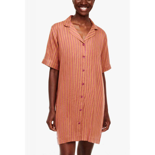 Haut de pyjama - Chemise Longue à manches courtes - Orange Femilet  - ANNA en viscose Femilet Mode femme