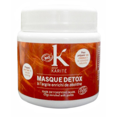K pour Karite - Masque Détoxifiant Bio Argile - Cuir Chevelu Gras Ou Avant Coloration - Soins cheveux femme