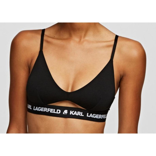 Karl Lagerfeld - Soutien-gorge triangle sans armatures logote - Noir - Karl Lagerfeld Lingerie et Homewear