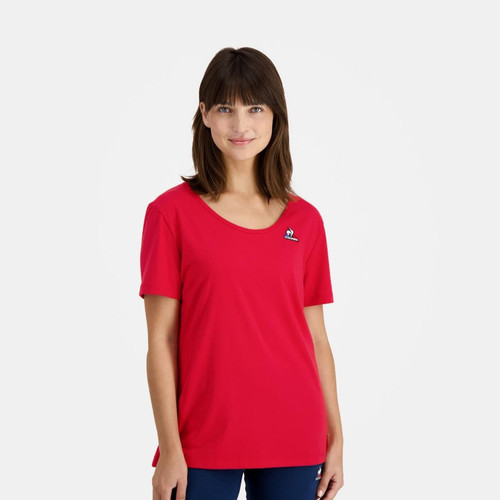 Le coq sportif - T-shirt Femme manches courtes ESS N°1 W rouge camuset - Le coq sportif