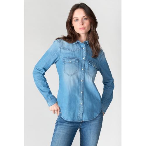Le Temps des Cerises - Chemise en jeans JUANITA - Nouveaute vetements femme bleu