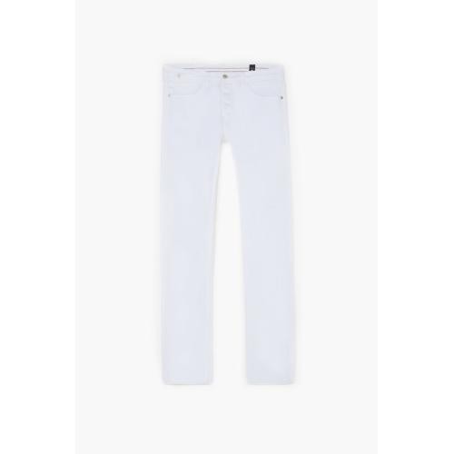 Jeans ajusté stretch 700/11, longueur 34 blanc Cael en coton Le Temps des Cerises LES ESSENTIELS HOMME