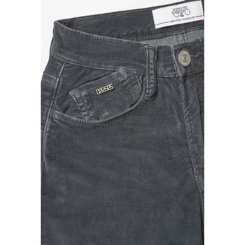 Jeans Flare velours anthracite gris en coton Le Temps des Cerises