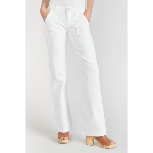 Le Temps des Cerises - Jeans flare, très évasé , longueur 34 blanc en coton Lou - Jean droit femme