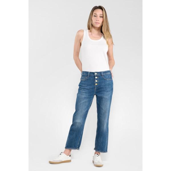 Jeans loose, large 400/60, 7/8ème bleu en coton Le Temps des Cerises Mode femme