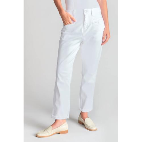 Jeans loose, large 400/60, longueur 34 blanc Dee en coton Le Temps des Cerises Mode femme